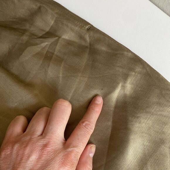 Sandro Gold Olive Green Sisteron Satin Zip Jumpsuit - Picture 16 of 16